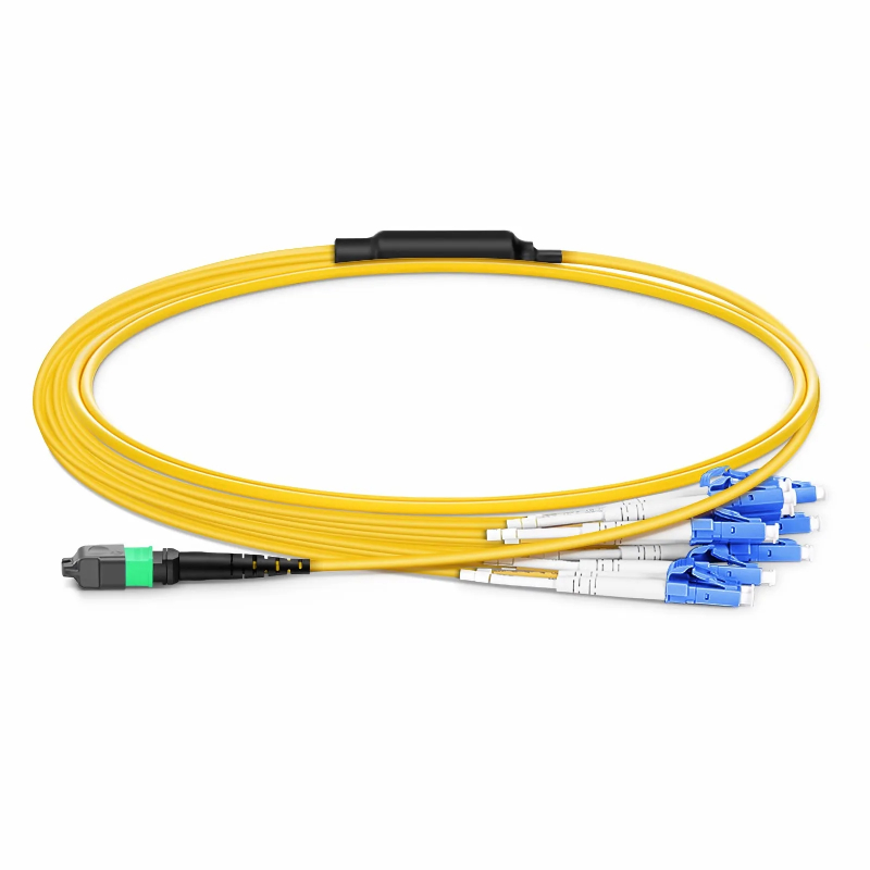 8F MTP® Harness Cable APC(Female)-4 LC UPC(Female) G657A1 0.35dB Max PVC Yellow Jacket