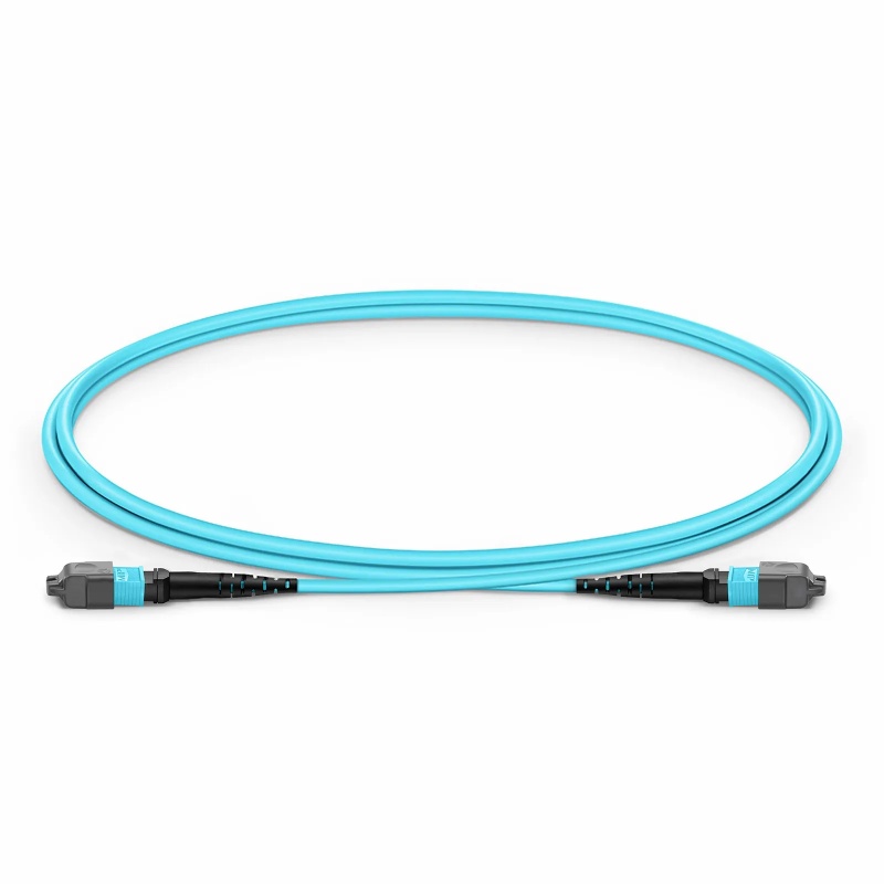 12F MTP® Trunk Cable UPC(Female)-UPC(Female) OM3 0.6dB Max LSZH Aqua Jacket