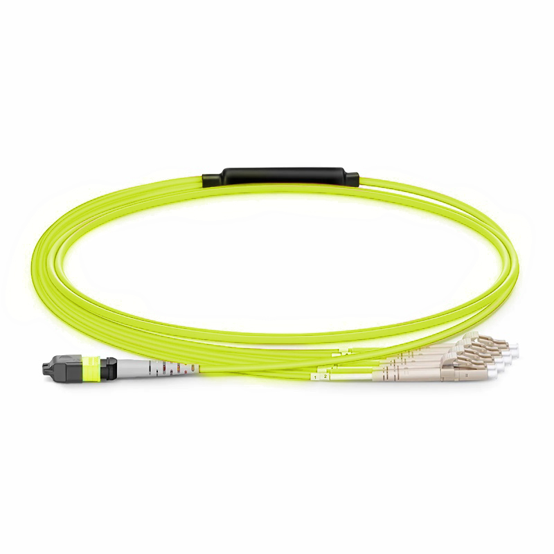 8F MTP® Harness Cable UPC(Female)-4 LC UPC(Female) OM5 0.6dB Max PVC Lime Green Jacket